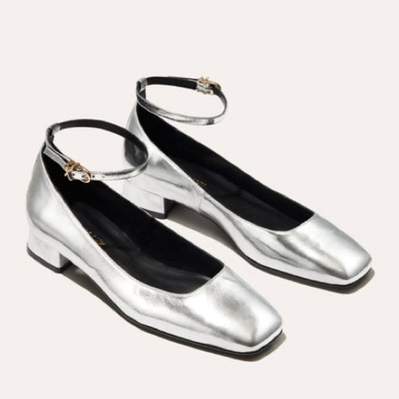 Margaux Shoes - Margaux Silver Mirror Ankle Strap heels nib. 10.5 wide fits like 10